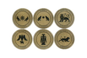 Brand New Wooden Armenian Dynasties Signs Cupholders Set (6 pieces)