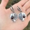 Natural Garnet Earrings , Sterling Silver 925 , Pomegranate Earrings Armenian Jewellery
