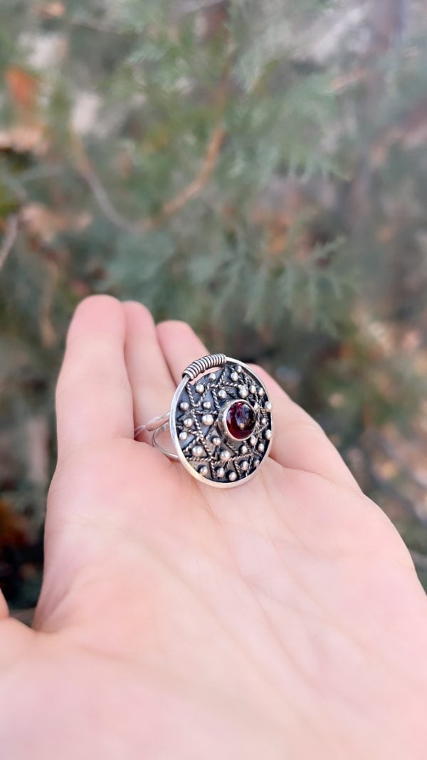 Sterling Silver Garnet Ring