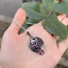 Sterling Silver Red Enameled Pomegranate Pendant