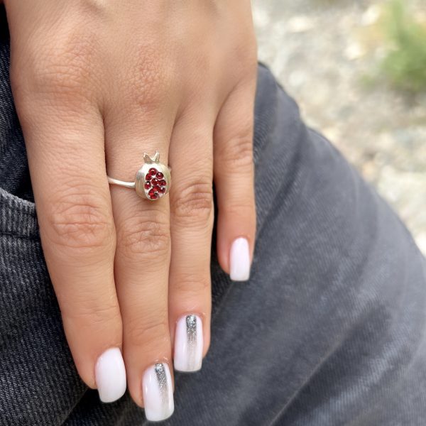 Sterling Silver Delicate Pomegranate Ring