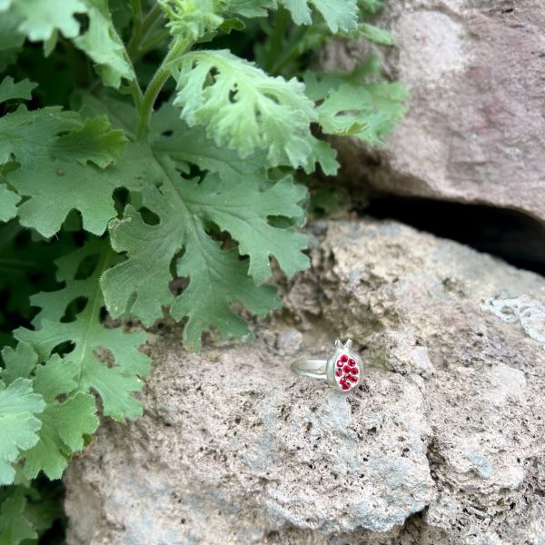 Sterling Silver Delicate Pomegranate Ring