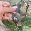 Sterling Silver Red Enameled Pomegranate Pendant