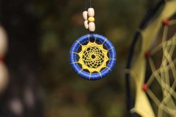 Necklace dreamcatcher Blue Yellow