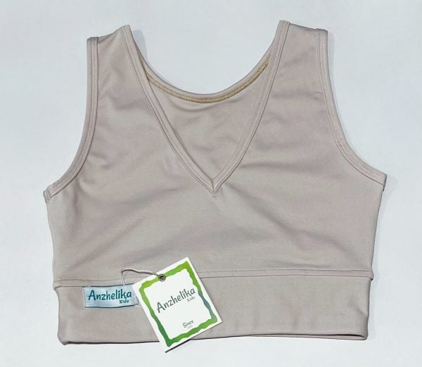 Girls Tank Top-Beige