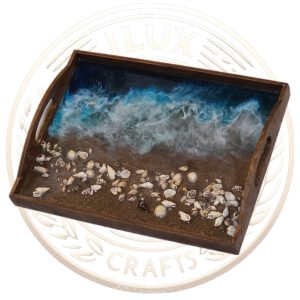 3D Sea Tray Made with Wood and Resin