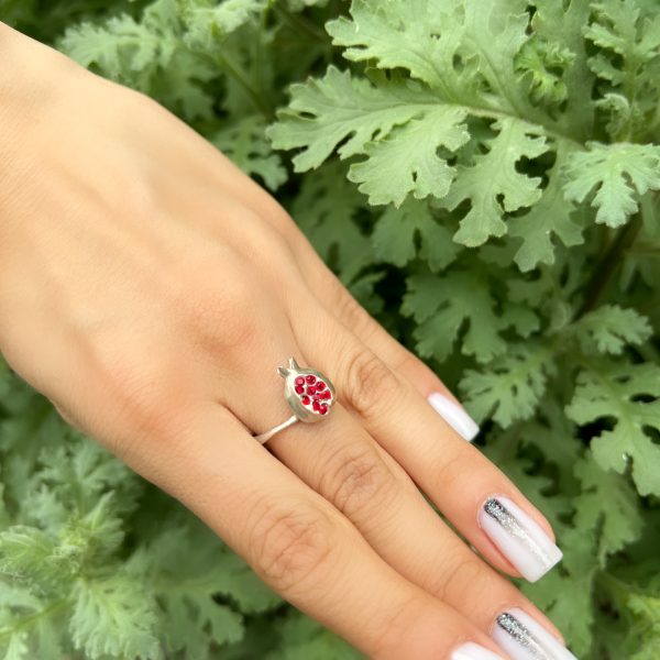 Sterling Silver Delicate Pomegranate Ring