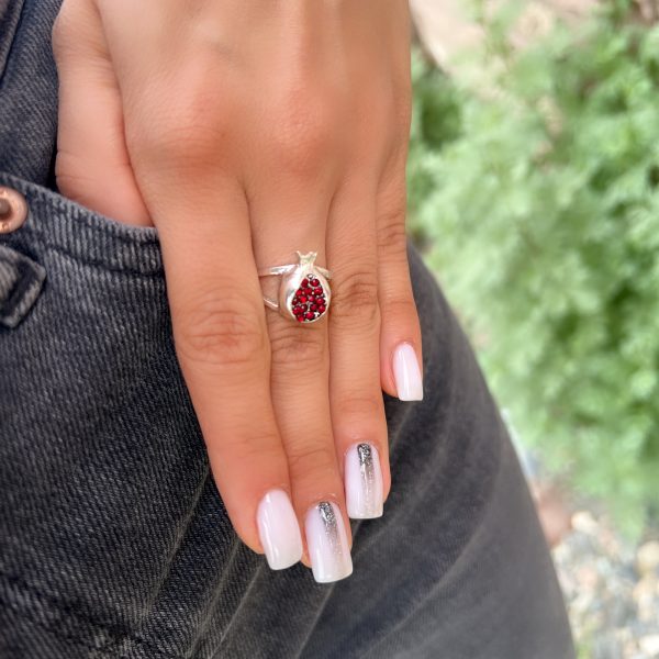 Sterling Silver Pomegranate Ring