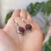 Sterling silver pomegranate jewelry , armenian jewelry , handmade pomegranate earrrings bracelet and pendant