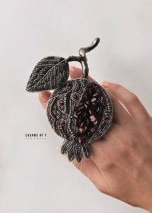 “Nrané” handmade pomegranate pin brooch