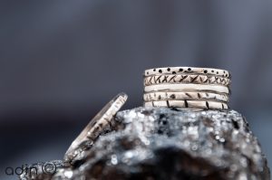 “Nakhshak” sterling silver ring set