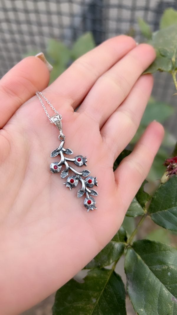 Sterling Silver Pomegranate Tree Necklace