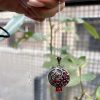 Sterling Silver Red Enameled Pomegranate Pendant