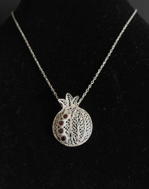 "Pomegranate" Silver Necklace