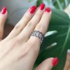 Red Stone Armenian Sterling Silver 925 Ring , Taraz Ring , Adjustable Ring