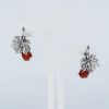 Bunch of Grapes Earrings Sterling Silver 925 with Carnelian