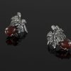 Bunch of Grapes Earrings Sterling Silver 925 with Carnelian