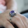 Sterling Silver Blue Cubic Zirconia Ring