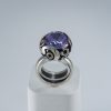 Large Ring Sterling Silver 925 with Blue Cubic Zirconia Stone
