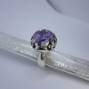 Large Ring Sterling Silver 925 with Blue Cubic Zirconia Stone