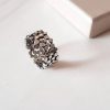 Wide Ring with Dots Sterling Silver 925
