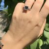 Ring Sterling Silver 925 with Druzy Rainbow Carborundum