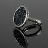 Large Ring Sterling Silver 925 with Druzy Rainbow Carborundum
