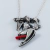Girl on Swing Necklace, Swinging Girl Pendant Sterling Silver 925