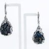 "Grapes" Sterling Silver Druzy Rainbow Carborundum Long Earrings