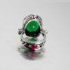 Antique Style Ring Sterling Silver 925 with Natural Green Quartz