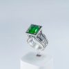 Sterling Silver Lab Emerald Ring