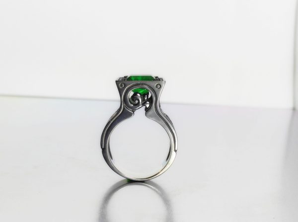 Sterling Silver Lab Emerald Ring