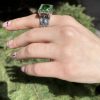 Sterling Silver Lab Emerald Ring