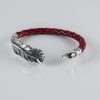 Cuff Bracelet Feather For Women Sterling Silver 925 and Genuine Leather