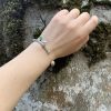 Cuff Bracelet Bamboo For Women Sterling Silver 925 and Leather