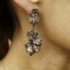 Long Earrings Sterling Silver 925 Grape Leaves