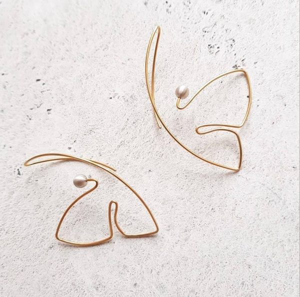 Silver Wire Butterfly Earrings, Minimalist Jewelry Sterling Silver 925
