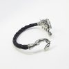 Cuff Bracelet Scorpio For Men Sterling Silver 925 and Leather