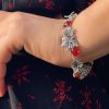 Bracelet Bunch of Grapes Sterling Silver 925 with Carnelian