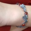 Bracelet Bunch of Grapes Sterling Silver 925 with Carnelian