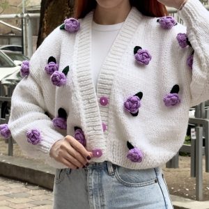 Cardigan with ROSES