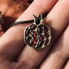 Armenian handmade pomegranate pendant golden plated, bronze, not rusty