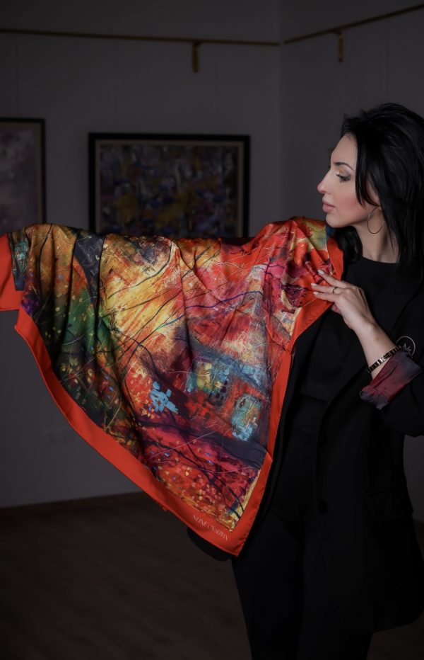 Printed Painting Silk Scarf