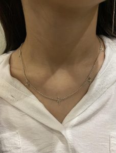 Chain Necklace with 5 Crosses