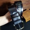 Hand tooled leather belt for men
