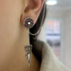 Long Cuff Silver Earrings