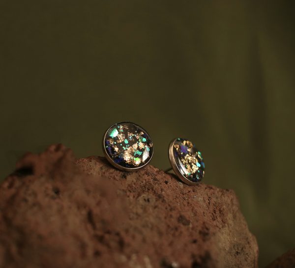 Obsidian Round Earrings