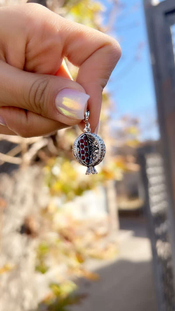 Red Enameled Pomegranate Pendant