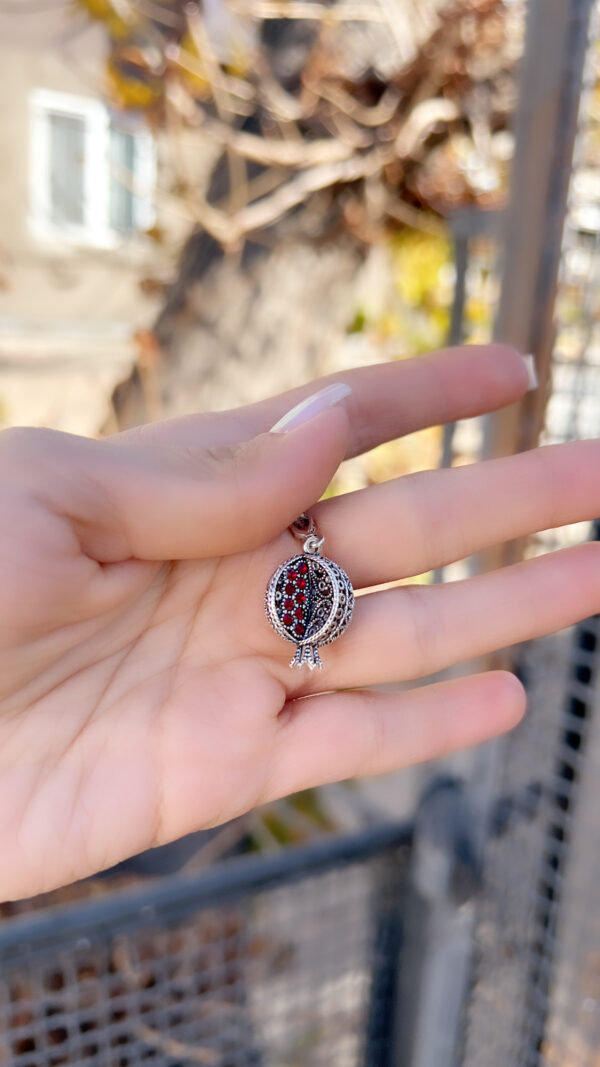 Red Enameled Pomegranate Pendant