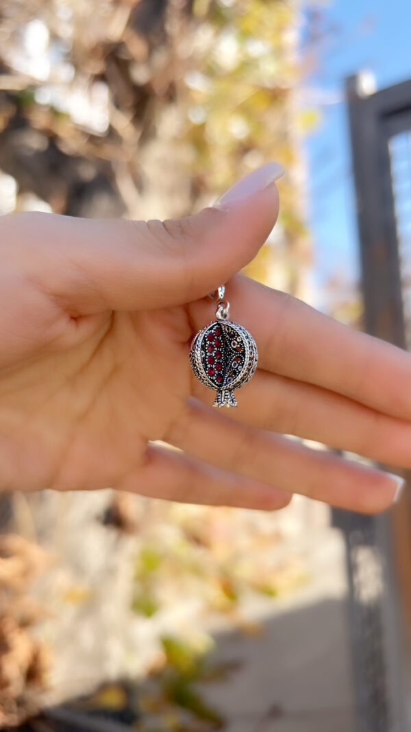 Red Enameled Pomegranate Pendant